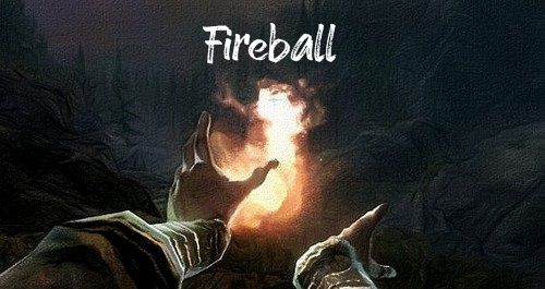 Fireball spell in Skyrim